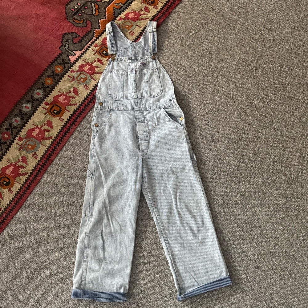 [DICKIES] Light Denim Railroad Stripe Overalls